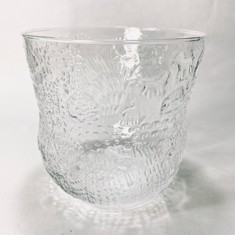 Vintage Iittala Glass Fauna Bowl by Oiva Toikka Finland Arabia Clear Bowl